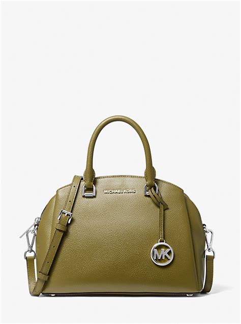 Maxine Medium Pebbled Leather Satchel 